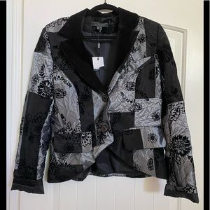 São Paulo Black Velvet Embroidered Blazer